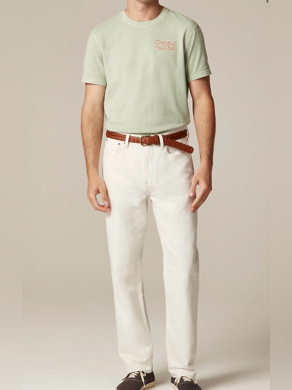 J. Crew Men’s Cream Straight-Leg Jeans